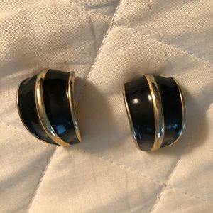 Black and Gold Enamel Earrings